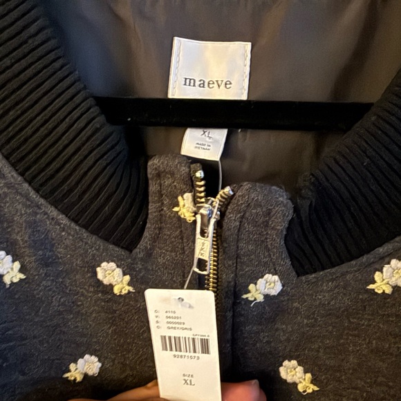 Anthropologie Maeve Embroidered Plush Bubble Coat - Picture 7 of 7